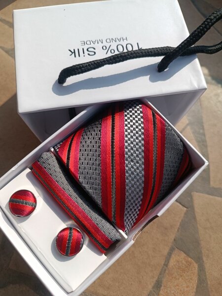 Silk Tie Set with Cufflinks