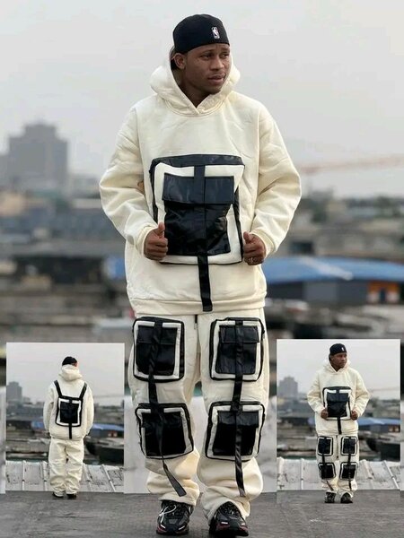 Combinaison cargo à capuche pour homme