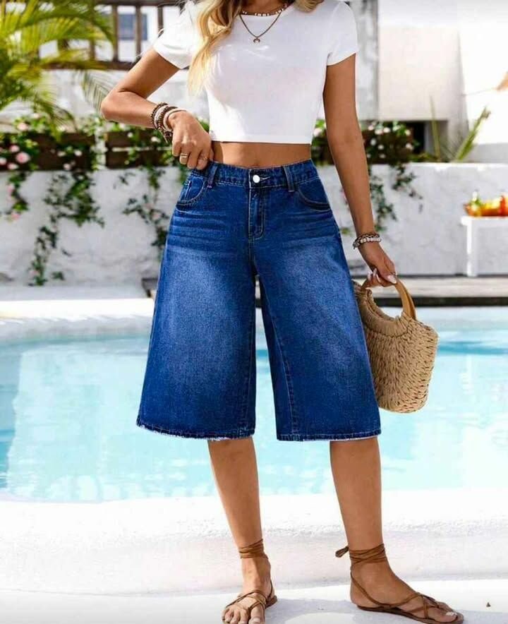 Shorts en jean larges femme