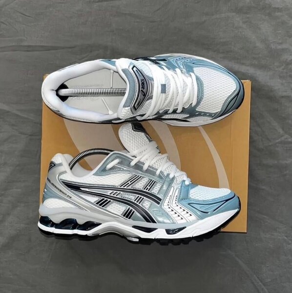 Chaussures homme sport Asics blanc et bleu