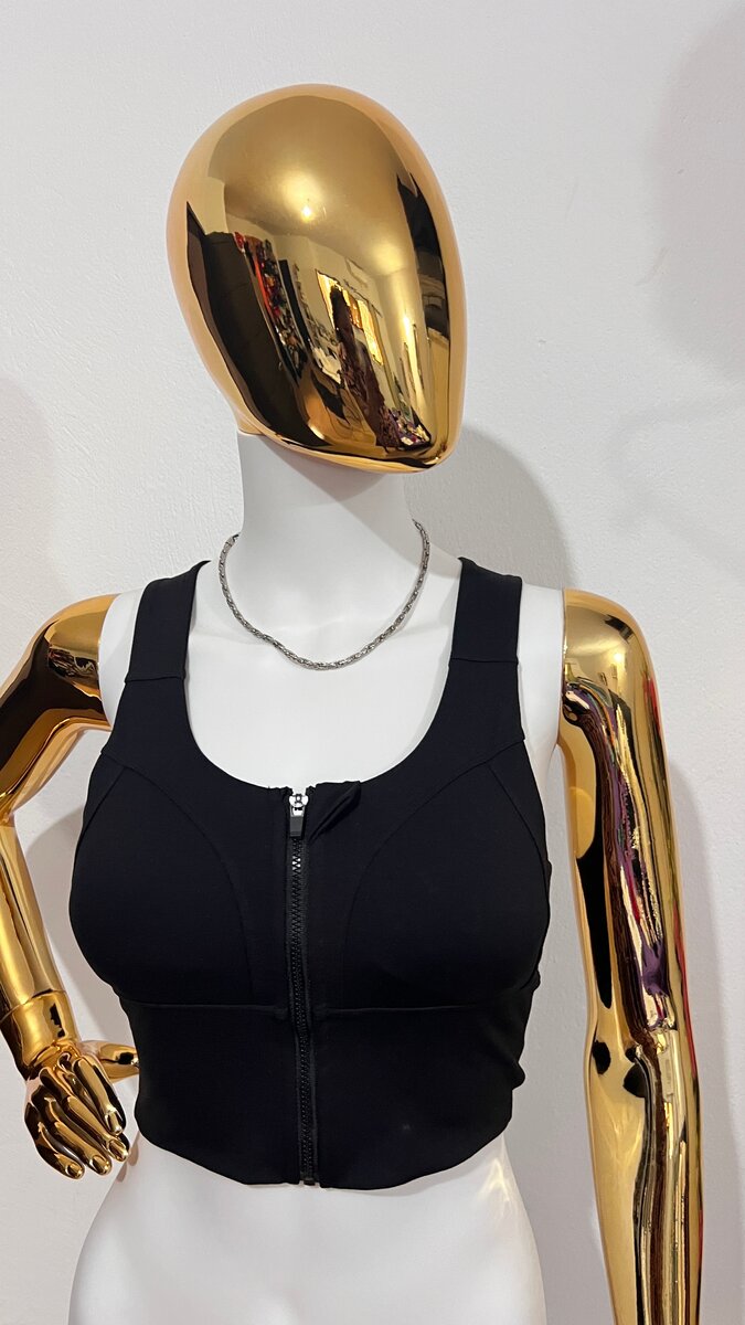 Brassière sport à fermeture éclair