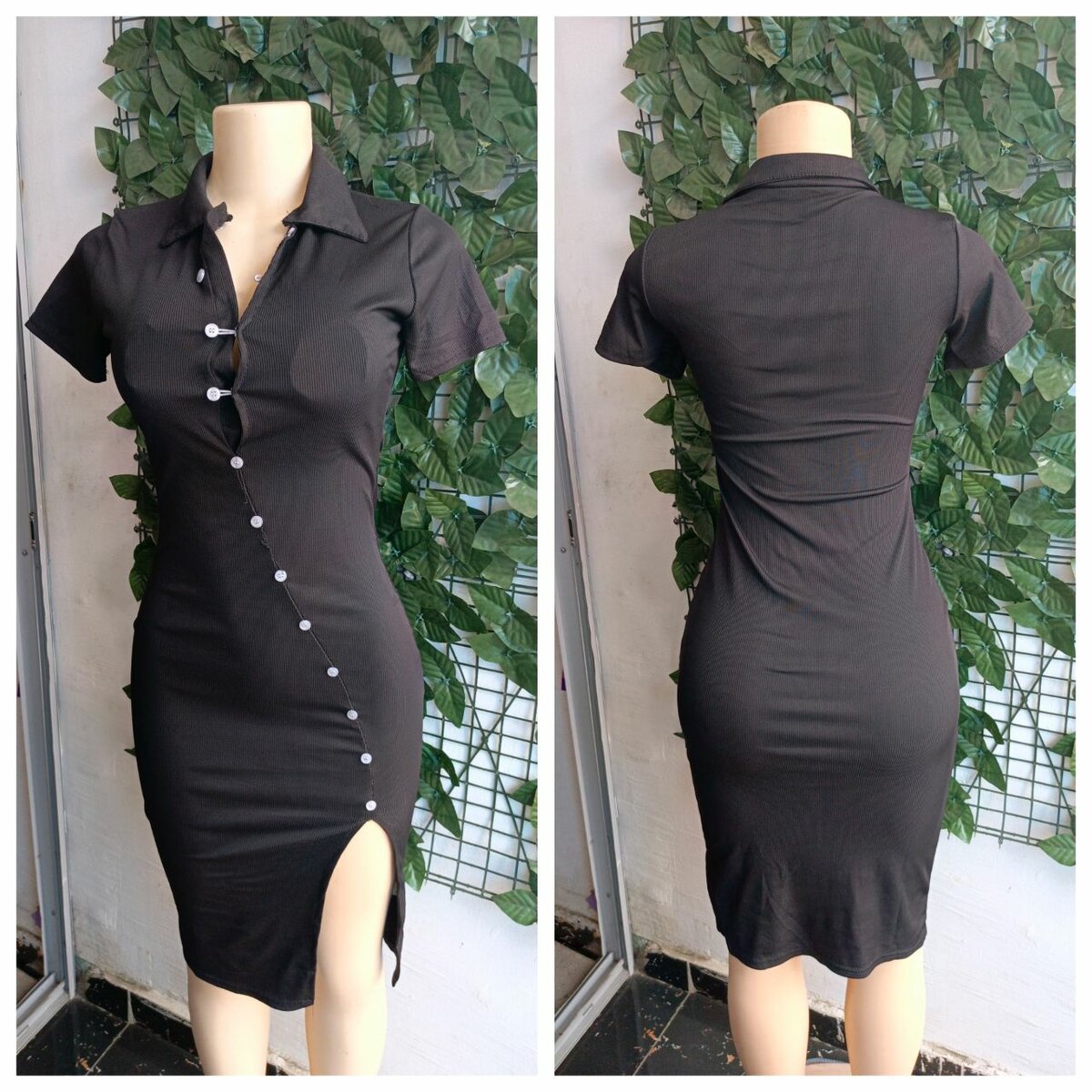 Robe élégante noire ajustée