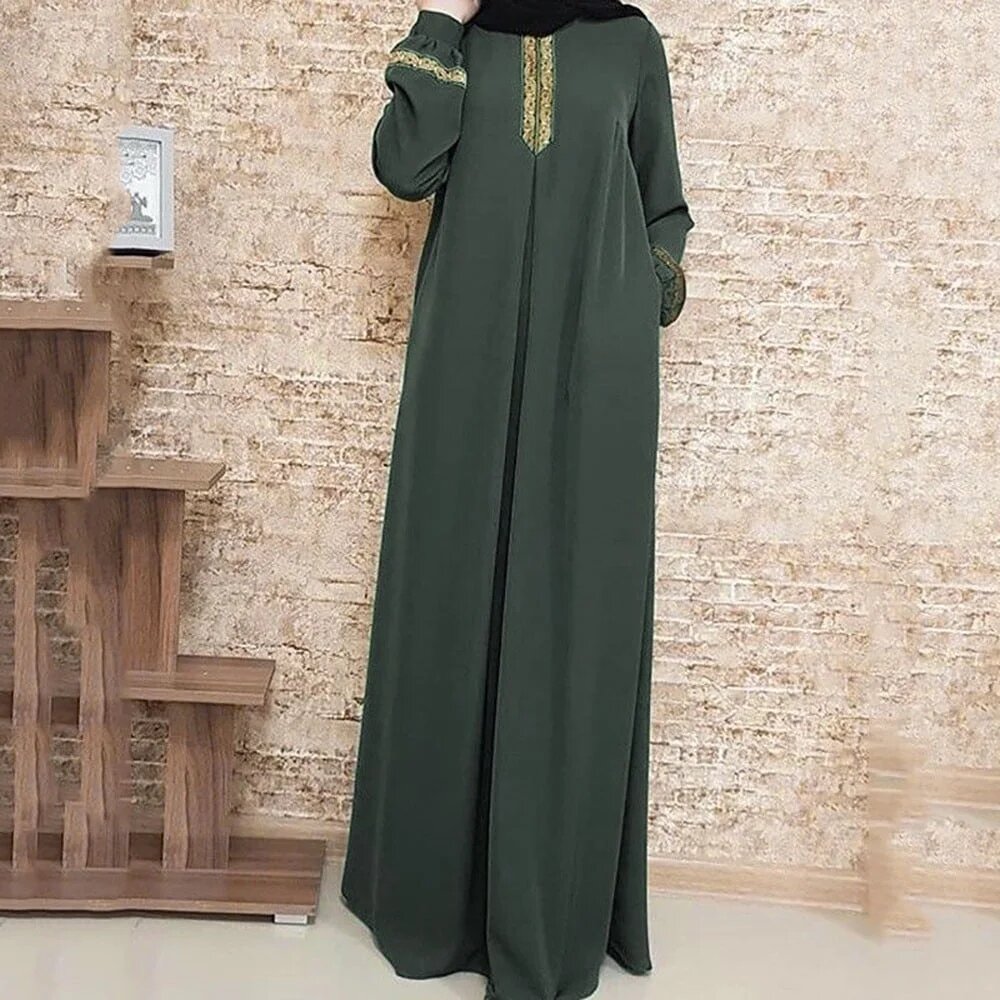 Abaya femme brodée avec hijab