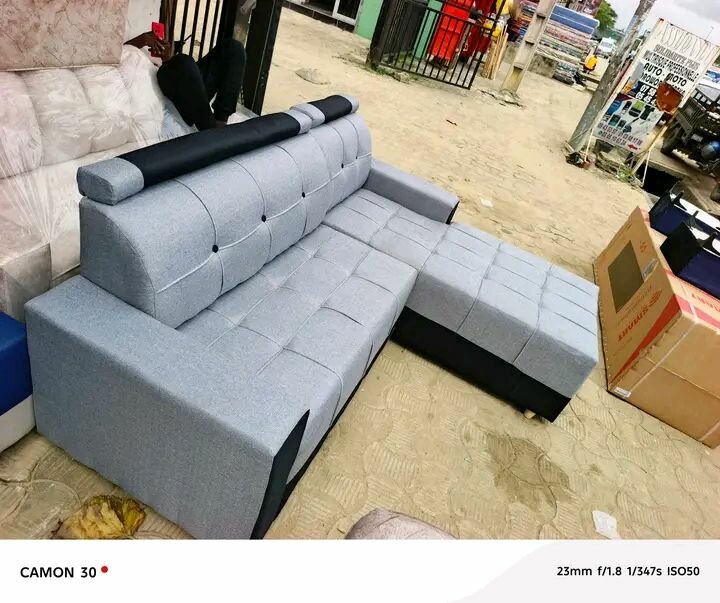 Canapé d'angle modulaire gris