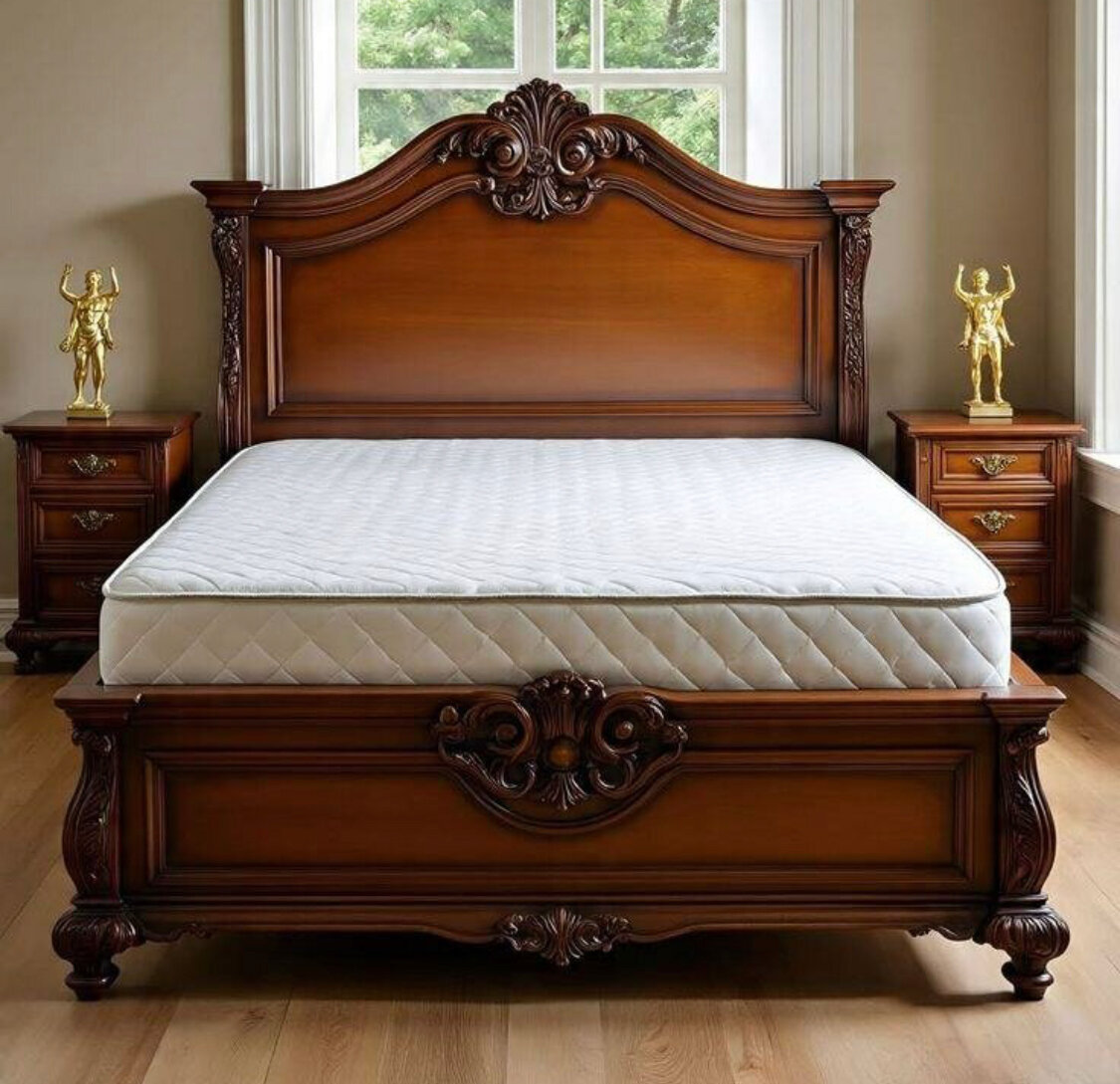 Lit en bois massif élégant