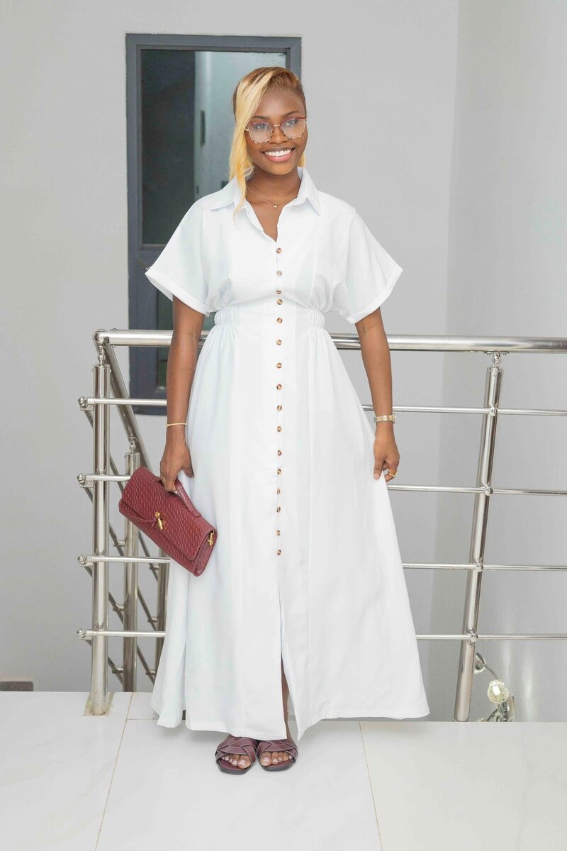Robe chemise chic longue