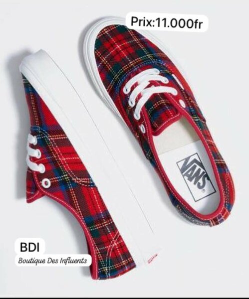 Baskets Vans à carreaux rouge