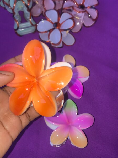Pinces à cheveux fleur colorée
