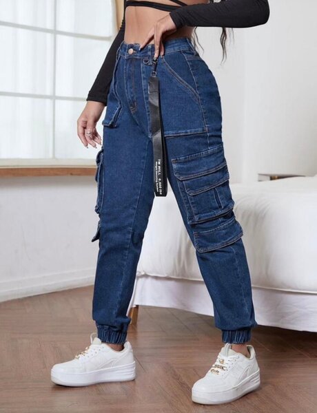 Jean cargo tendance femme