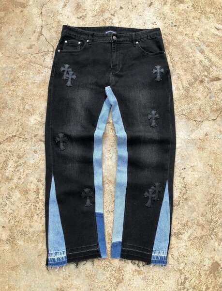 Jeans patchwork croix