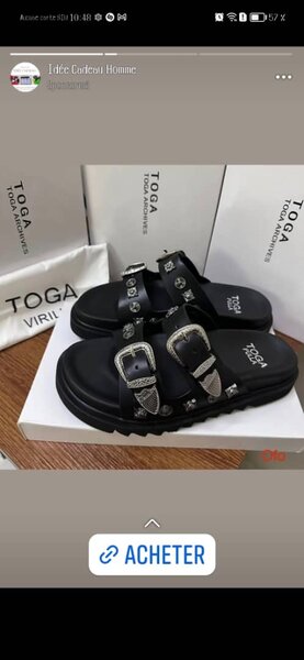 Sandales Noires Toga Homme
