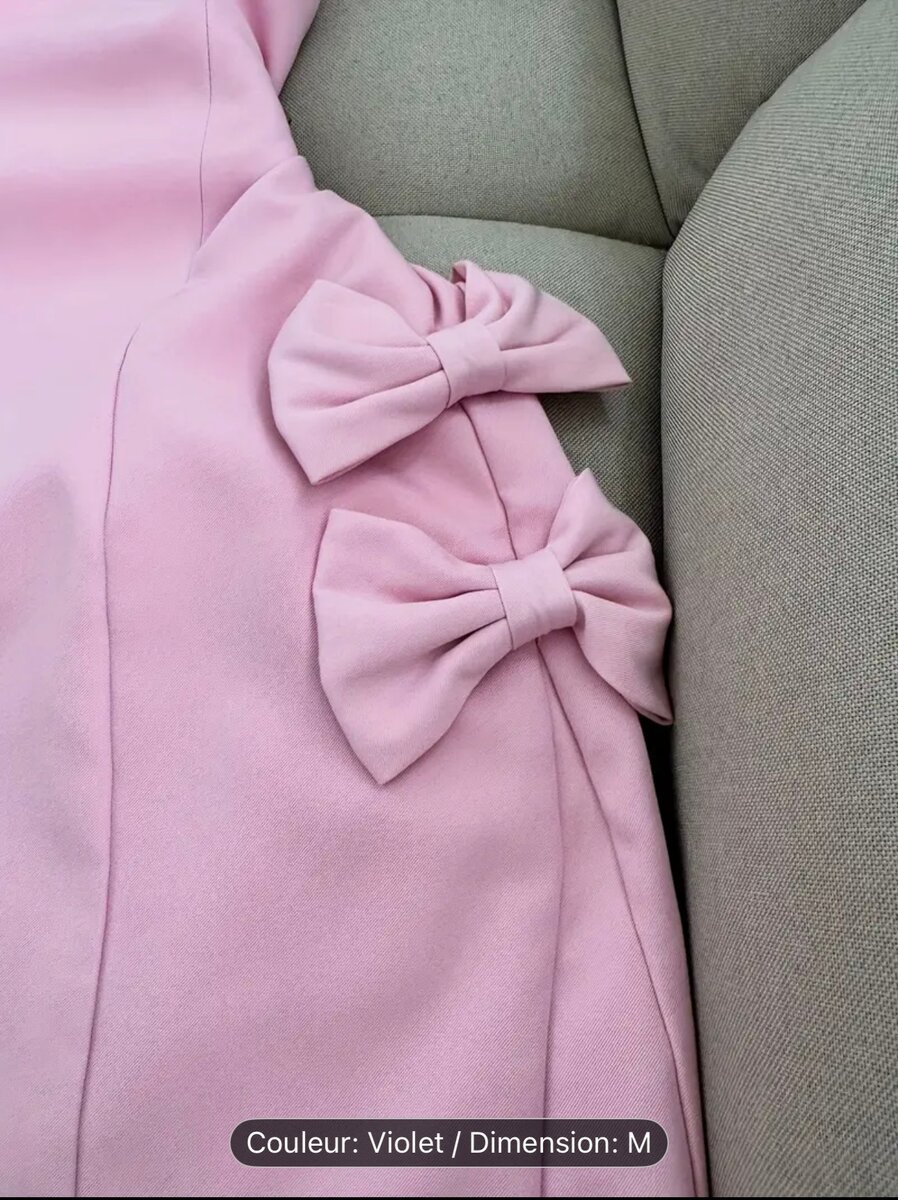 Robe Élégante Rose Nœuds