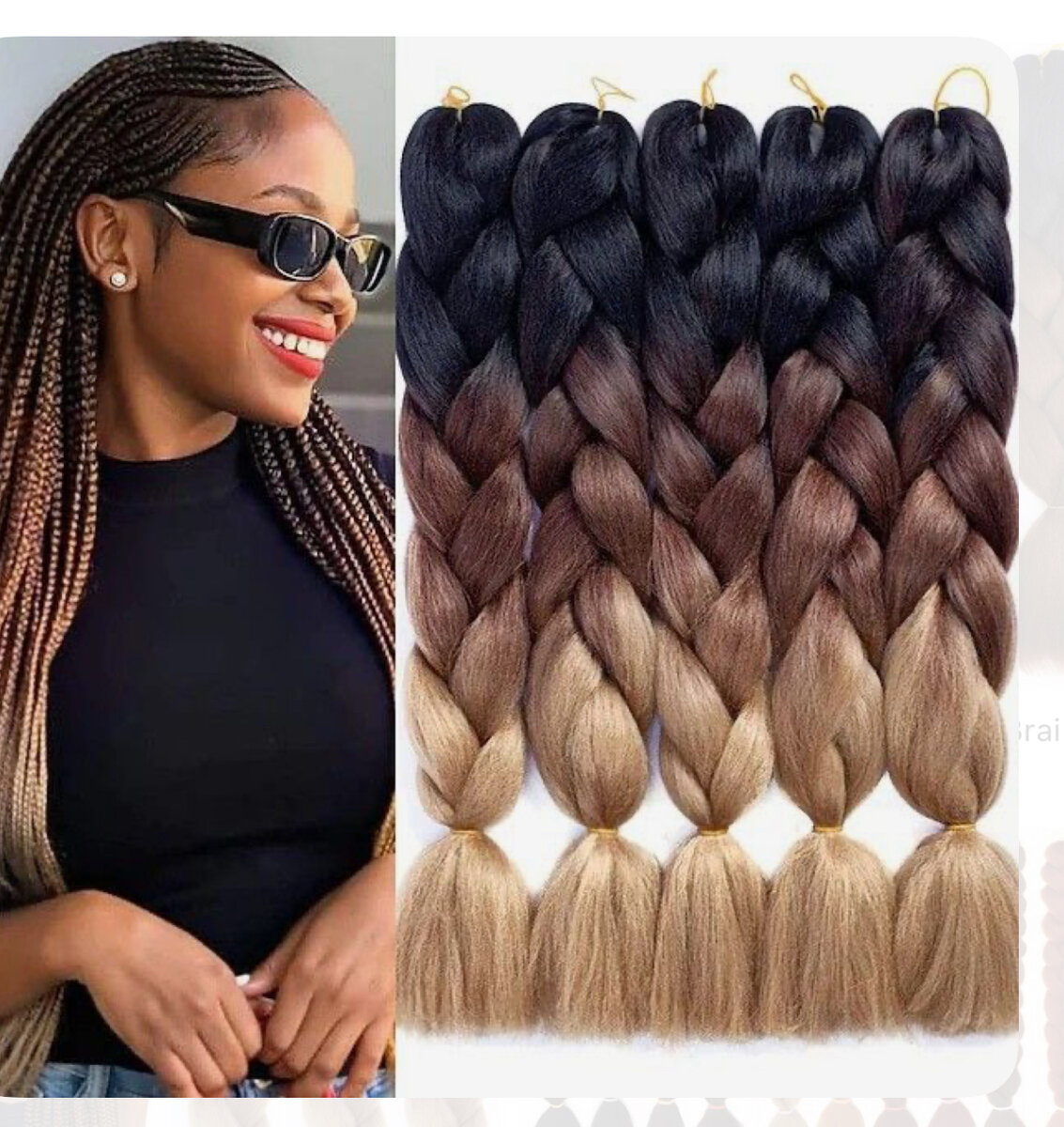 Tresses colorées synthétiques