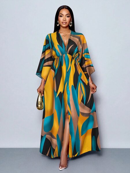 Robe longue imprimée élégante