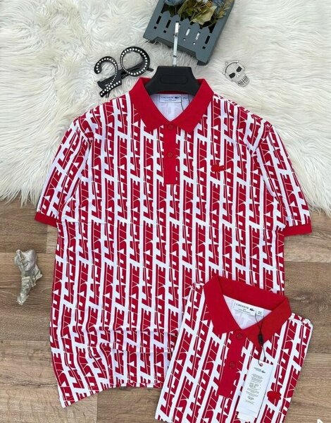 Polo à motif rouge et blanc