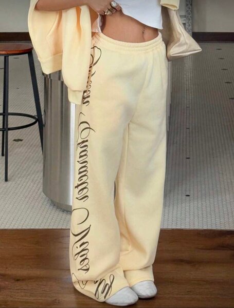 Pantalon de survêtement femme couleur crème