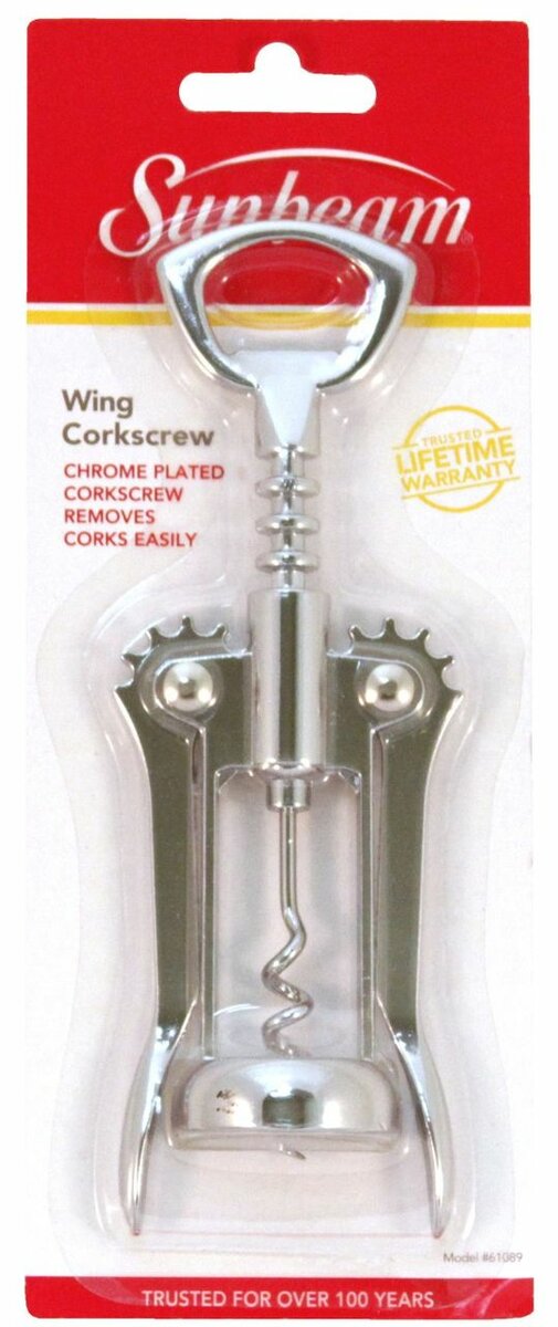 Tire-bouchon à ailes chromé