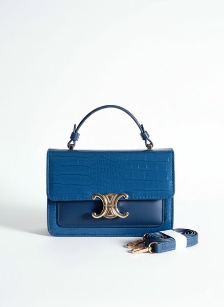 Sac à main bleu en cuir