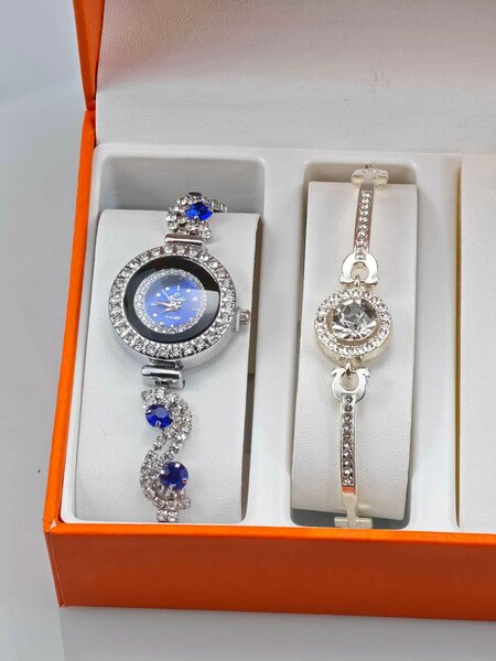 Ensemble Bijoux Strass Bleu