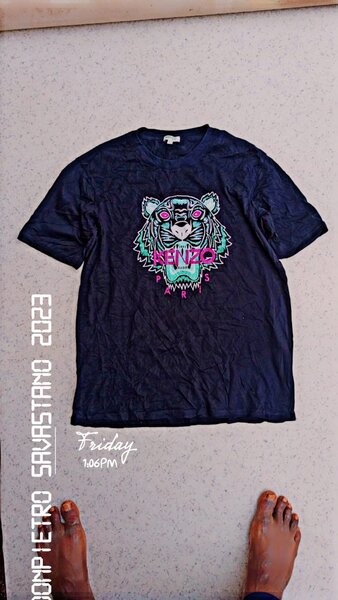 T-shirt noir motif tigre