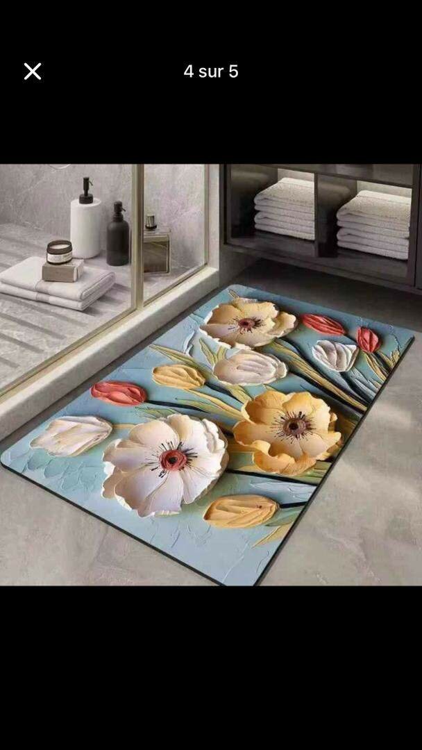 Tapis de Bain Fleur Art