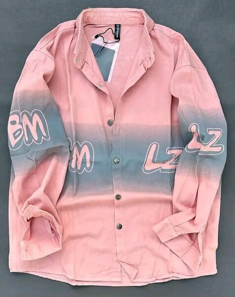 Chemise décontractée rose et bleue