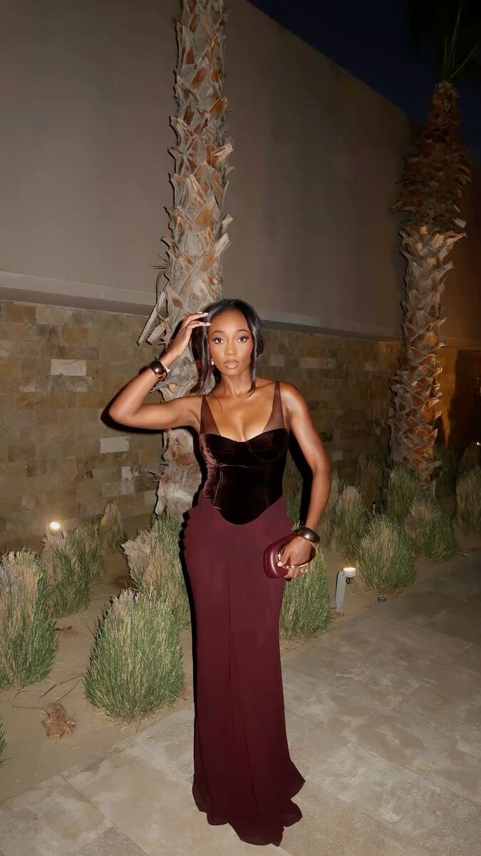 Robe longue en velours élégante