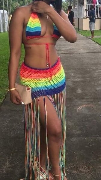 Ensemble bikini crochet coloré