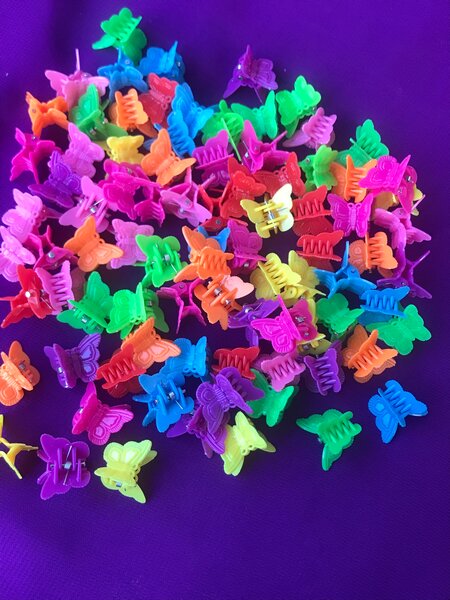 Pinces Papillon Colorées X 12