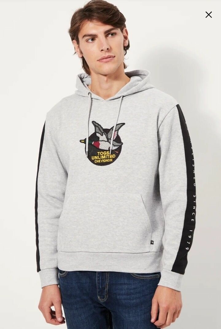 Sweat-shirt à capuche gris