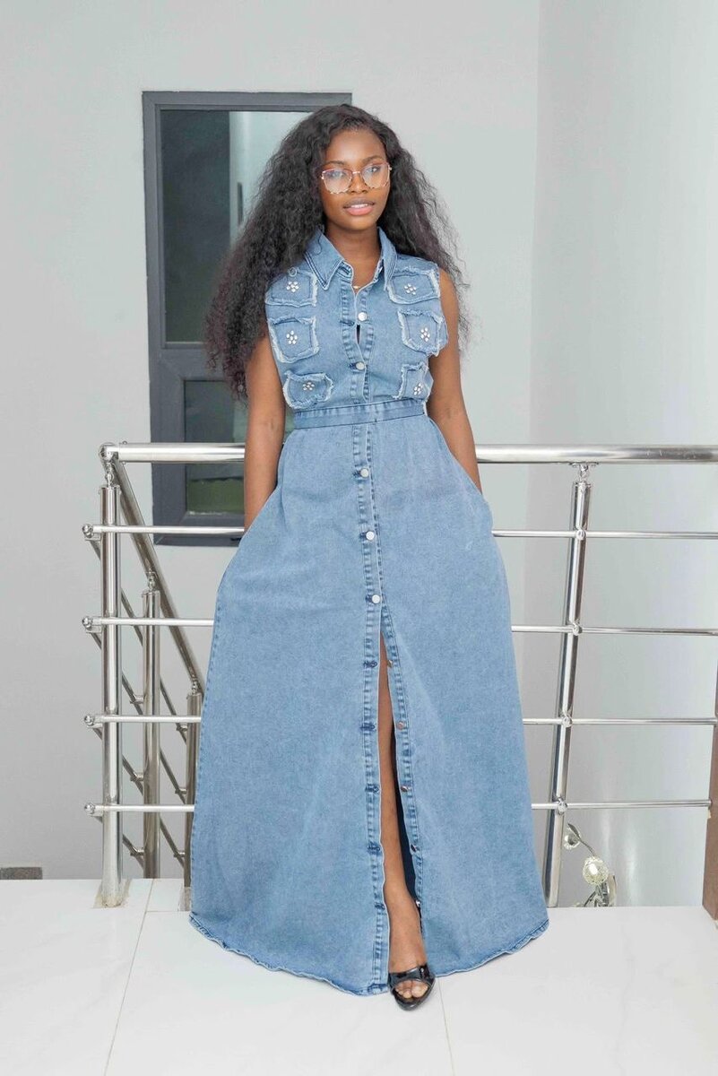 Robe longue en jean élégante