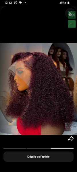 Perruque frisée en dentelle