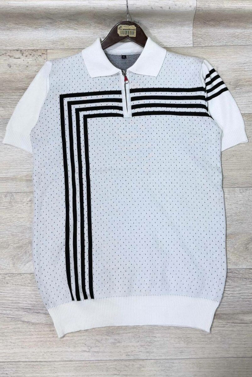 Pull polo à rayures pour homme