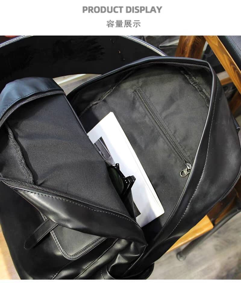 Sac à dos en cuir noir élégant