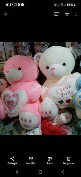 Peluche Ours Rose Amour