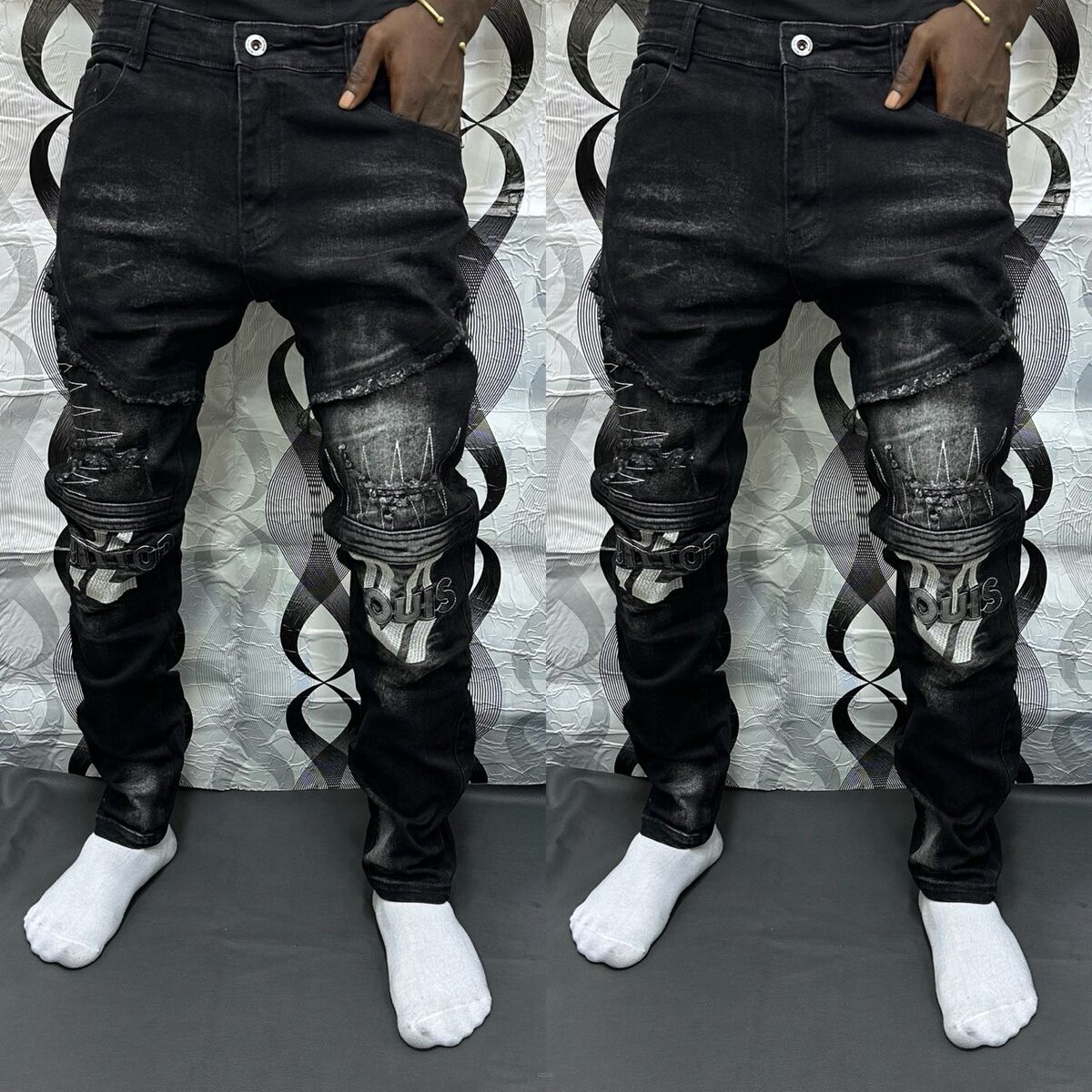 Jeans artistiques homme