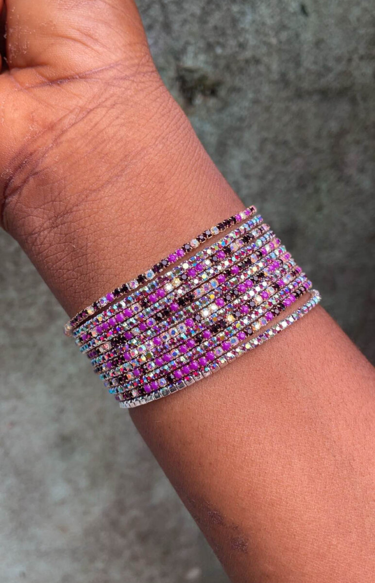 Bracelet multi-rangs en cristal