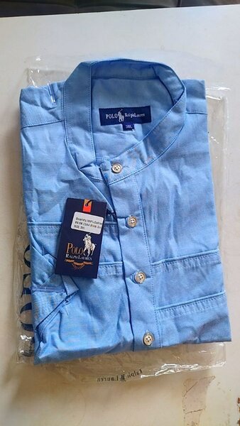 Chemise Polo bleue homme