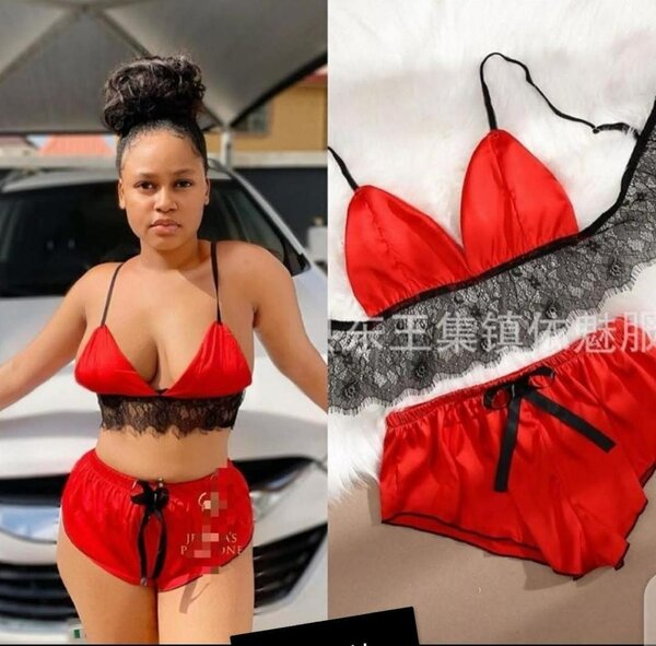 Ensemble lingerie satin dentelle sexy