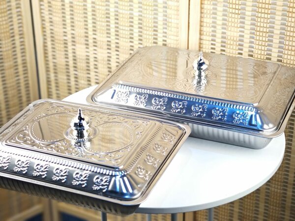 Plat de service en acier inox