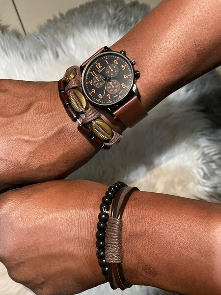 Montre homme luxe en cuir