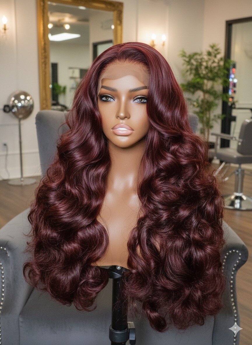 Perruque ondulée synthétique