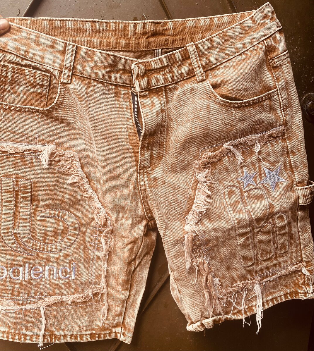 Shorts en jean délavé