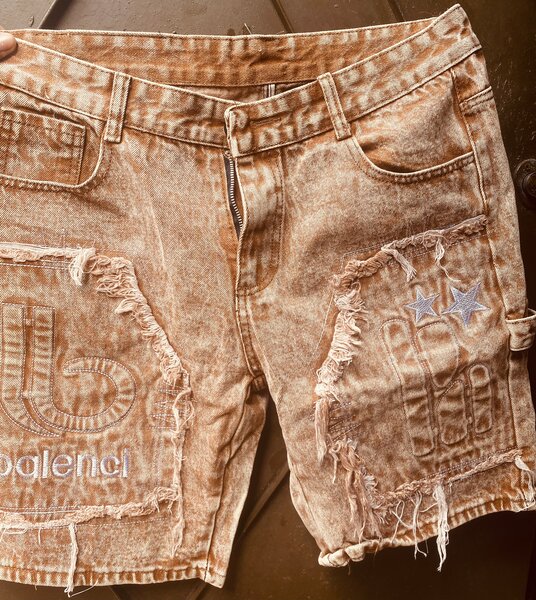 Shorts en jean délavé