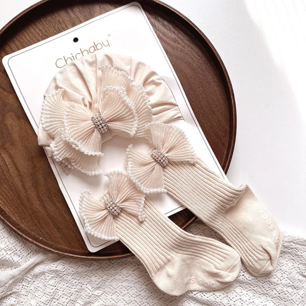 Ensemble bébé bandeau et chaussettes