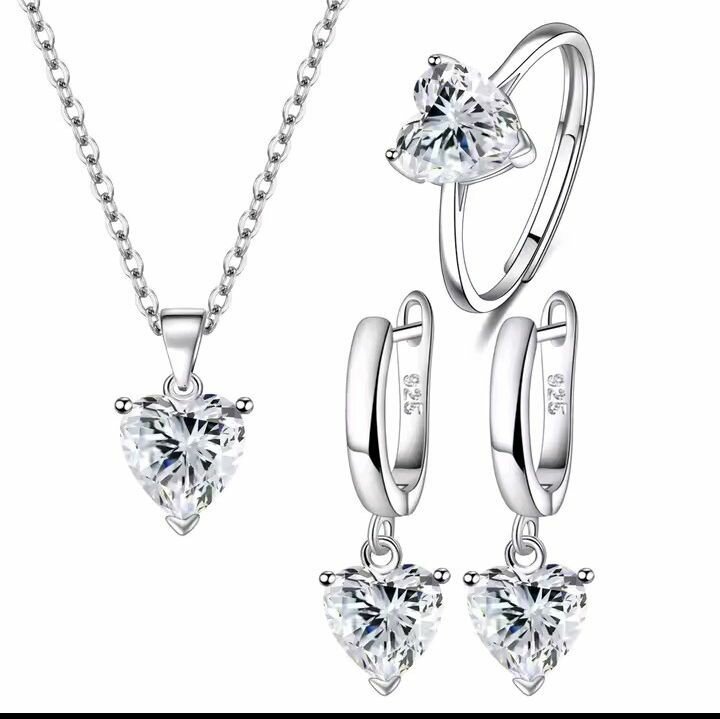 Parure Bijoux Cœur Élégante