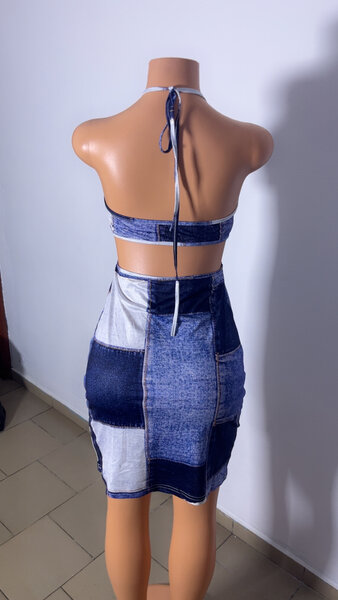 Robe dos nu en jean bohème