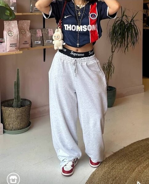 Pantalon de jogging gris femme