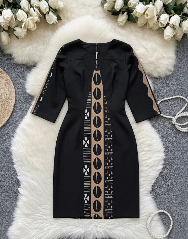 Robe noire ethnique chic