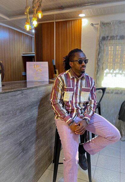 Chemise à motif rayé pour homme